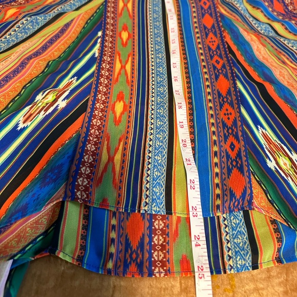 Soft Surroundings Boho Ikat Print Handkerchief Hem Fantasia Festival Skirt PM - Picture 9 of 12